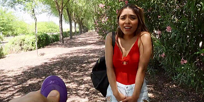 Latina babe swallows after minutes of harsh sex