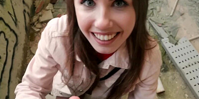 Cute girl tries hard cowgirl on random man's tasty dick