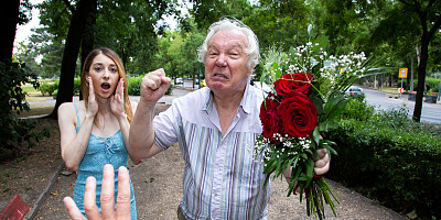 Old cuck watching perfect babe get banged