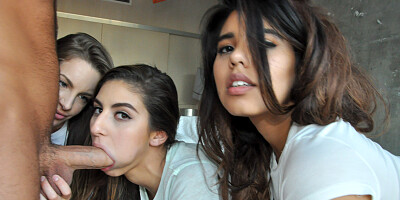 Pillow fighting girls are going to fuck him hard