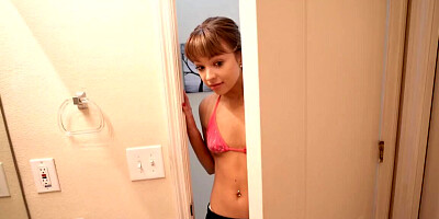 Leila Cove sucking her stepbrother in point of view