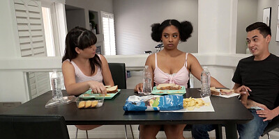 Latina chick shares her horny boyfriend with her BFF