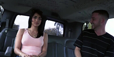 Tony Rubino pays a Latina babe to have sex on the bus
