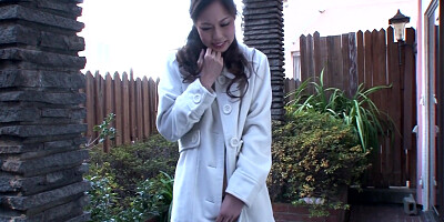 Misaki Yoshimura In Japanese Brunette Sexy Sucking Hard Cock In The Garden Uncensored