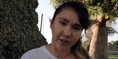 Asian girl rides a hard cock and sucks it in a POV-style video