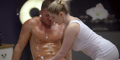 Fucking for juicy busty Marc Rose and creampie