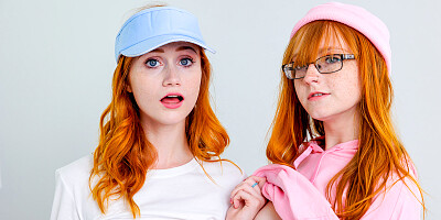 Ginger teens swap stepdads in fabulous home foursome