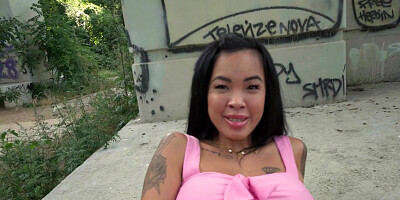 POV outdoor sex with Asian bitch Jade Mai