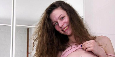 Nubiles: European brunette Sony Smile in socks pussy eating