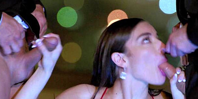 Tushy: Brunette Emily Willis need gets oily facial outdoors