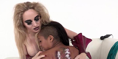 Twisted Visual: Fallen Angel bends over