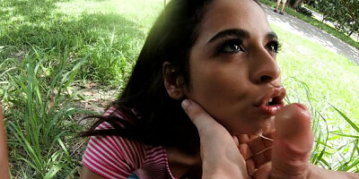 Teens Love Huge Cocks - Tattooed Vienna Black handjob outdoors