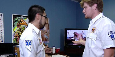 Big Tits in Uniform - Sammie Spades and Keiran Lee cumshot