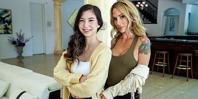 Sarah and Amber's silicone tits clip