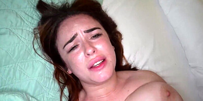 Cuckold is watching as a redheaded BBW sucks a BBC