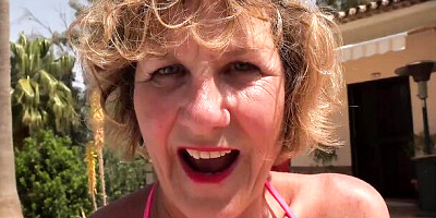 Aunt Judy's XXX - Horny Mature MILF Mrs. Molly Sucks Your Cock by the Pool (POV)