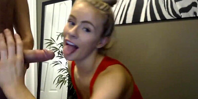 Hot blonde get creampie after blowjob and hard pounding live at sexycamx