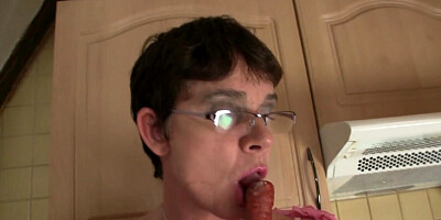 Old hairy mature woman is riding his cheating big dick