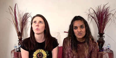 Enticing women at casting smut