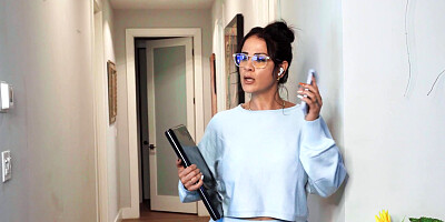 Baby Violet Gems has sex with bf and stepmom Miss Raquel