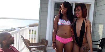 Sweet Porche Carrera's double blowjob porn