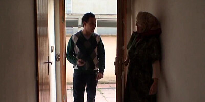 Mature blonde woman from Eastern Europe used by a lad