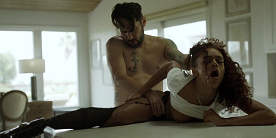 Scarlit Scandal moans like a wild animal while getting her cocoa pussy drilled