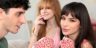 Sensuous Amber Stark and Aria Valencia at doggystyle scene