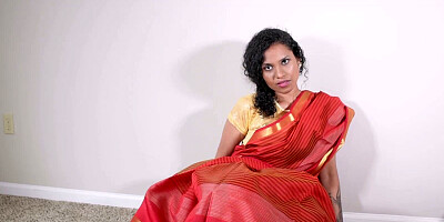 Amateur Indian wife is slowly revealing her tits and ass