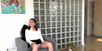 After the interview she is ready to suck and fuck hard