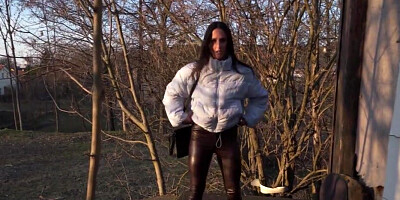 Brunette girl with a perfect ass fucks in the basement