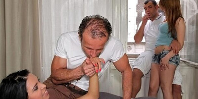 Kira Queen and Hanna Montada's long legs action by RK Prime