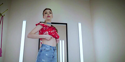 First time masturbating in public for a popular whore