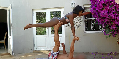 Black Hottie's Tight Booty Hole Splits Wide For White Cock - African Girlfriend