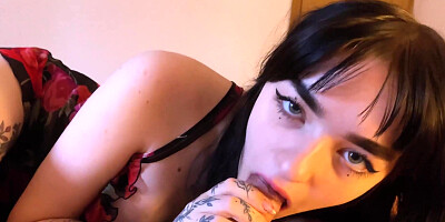 Cute teen takes big load