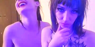 Two horny brunette sluts suck cock and get pounded hard live at sexycamx