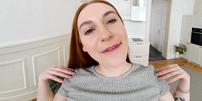 VR solo masturbation from young redhead Vilora Efi