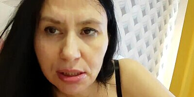 Horny MILF woke me up with a blowjob