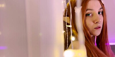 Red hair sexy elf girl sucked my dick and get a cumshot on her face 4K