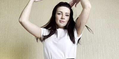 Hot student with butt plug fucks and swallows cum