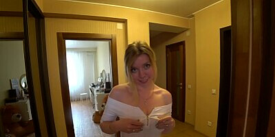 Blonde loves anal plug and rough sex! Creampie in ass