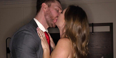 Lovely secretary blows her boss and fucks in the hotel room