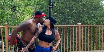 Striking Monica's curvy action