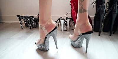 Shoe Fetish Stripper Heel Try On