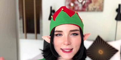 Gift from Christmas Elf - Hot Blowjob and Sex with Cum on Wet Pussy POV