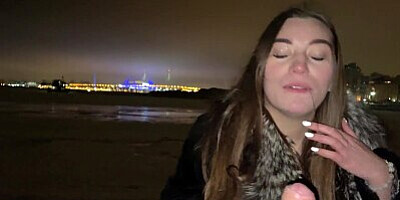 russian girl sucks hot cock in the bitter cold