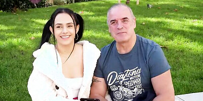 Petite amazing Colombian Valen Pink introduces us to her 55 years old friend!