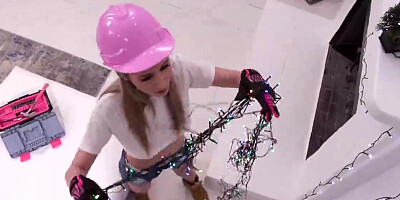 Tiny hardhat hottie is going to enjoy his HUGE penis