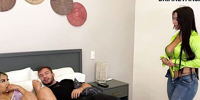 My wife is a sexy milf with a big booty and I seduce her blonde stepdaughter with big tits