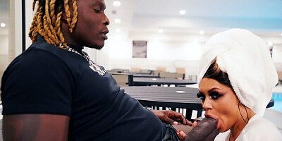 Flattering Ms Red X at long hair scene